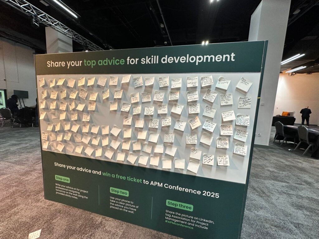 Post it board at APM Conference June 2024